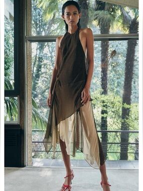 NWT Zara Asymmetric Combination Dress ZW Collection